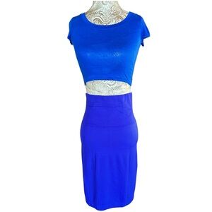 Stretchy Blue Top & Skirt Set Size Medium Top & OS Skirt Summer Junior Beach